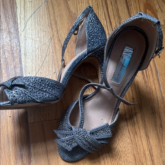 INC International Concepts Glittering Black Heels - Picture 2 of 3